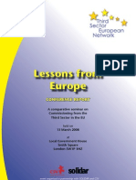 Lessons From Europe: A Comparative Seminar On Commissioning From The Third Sector in The EU