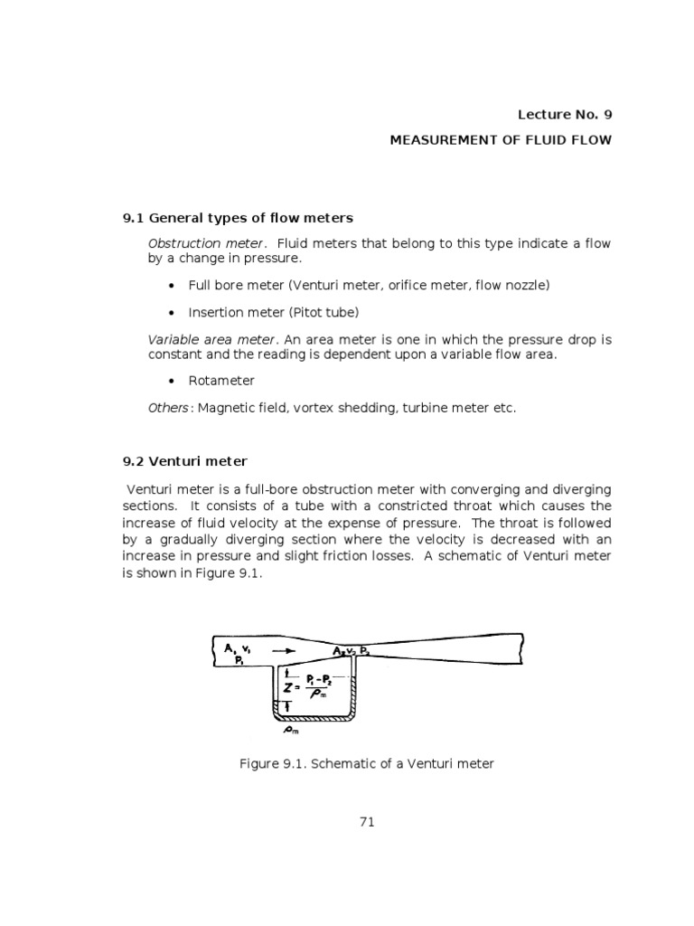 Fluid Flow Measurement Techniques | PDF | Flow Measurement ...