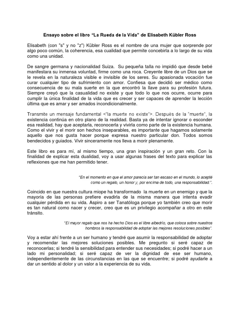 Ensayo Sobre La Rueda de La Vida PDF Muerte Amor