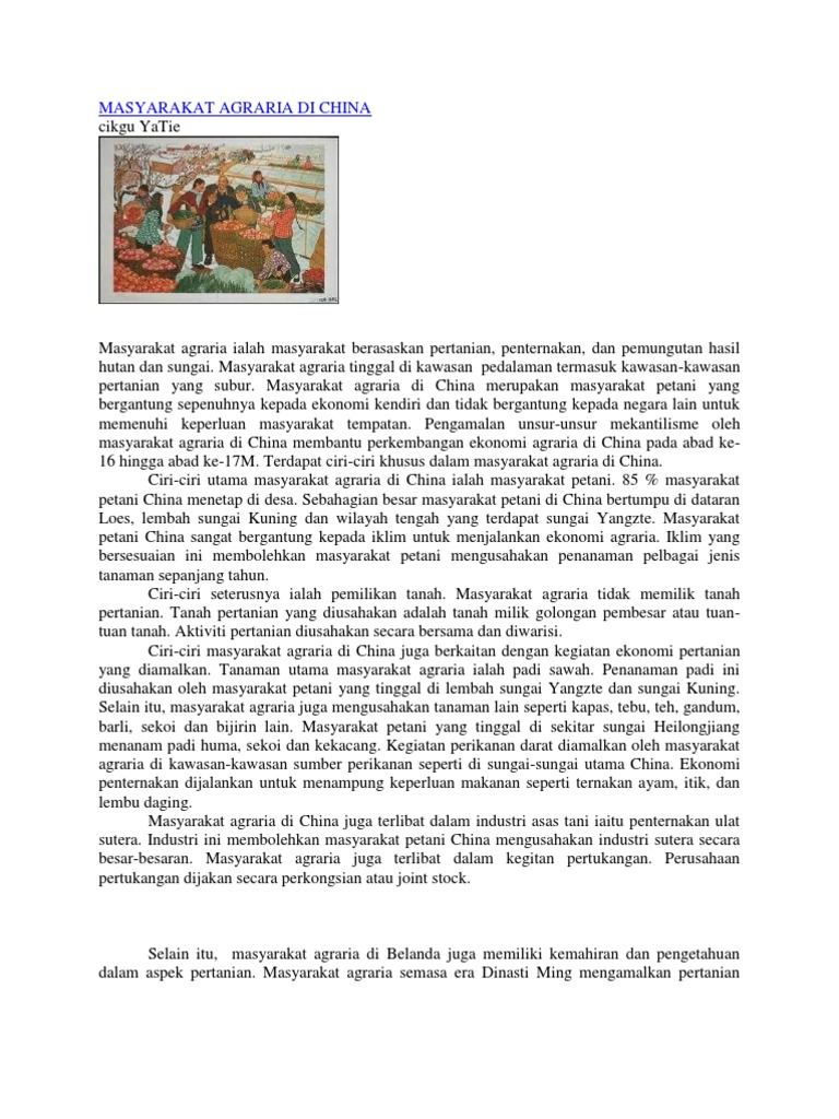 Sejarah Masyarakat Agraria Di China Pdf