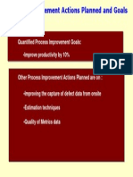 Quantified Process Improvement Goals:: - Improve Productivity by 10%