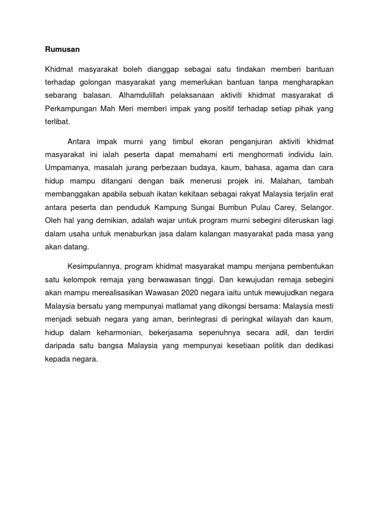 Rumusan Khidmat Masyarakat Pdf