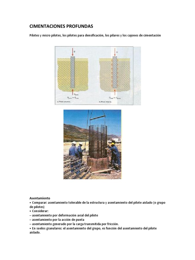 Cimentaciones Profundas | PDF