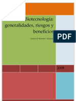 Generalidades y Riesgos de La Biotecnologia