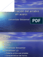 Transformación del arrabio en acero