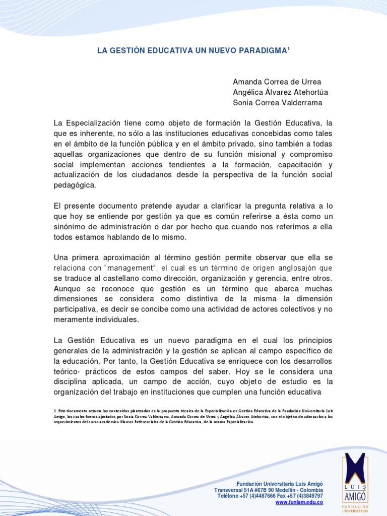 Gestion Educativa | PDF | Institución | Plan de estudios