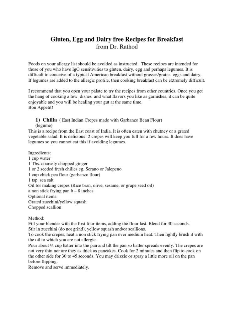 Gluten Breakfast Recipes1 For Scribd | PDF | Pancake | Vegan Cuisine