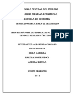 Desarrollo Del Pensamiento Ortodoxo y Heterodoxo