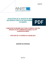 Evaluation de La Qualite de Service (Qos) Des Reseaux Publics de Telecommunications Au Maroc