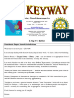 Rotary Club of Queanbeyan Inc: 3 July 2013 Edition Presidents Report From Kristin Ballard