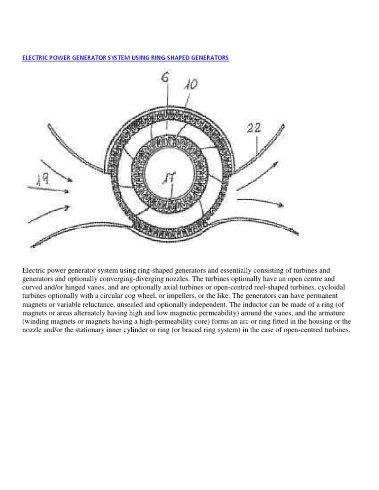 Ring-Shaped Electric Power Generators | PDF | Electric Generator ...
