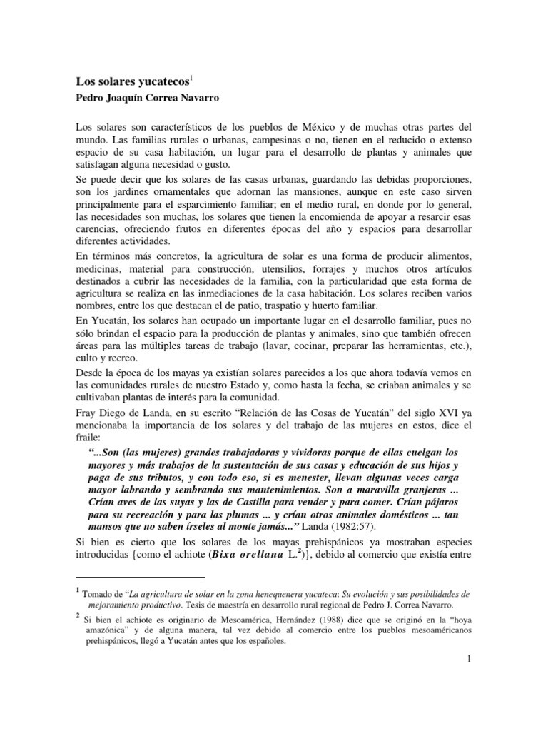 Beneficios del Solar Maya en Yucatán | PDF | Maíz | Agricultura