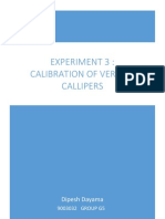 Metrology Lab 3 Calibration of Vernier 9003032 Dipesh