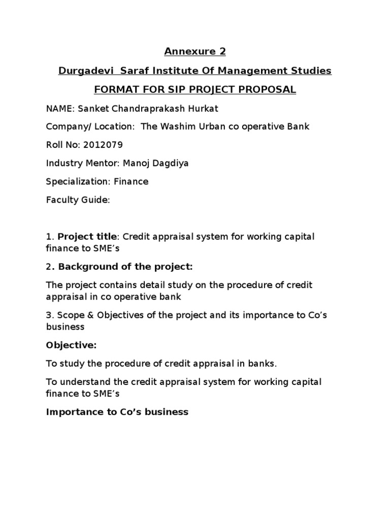Annexure 2 Durgadevi Saraf Institute of Management Studies Format For ...
