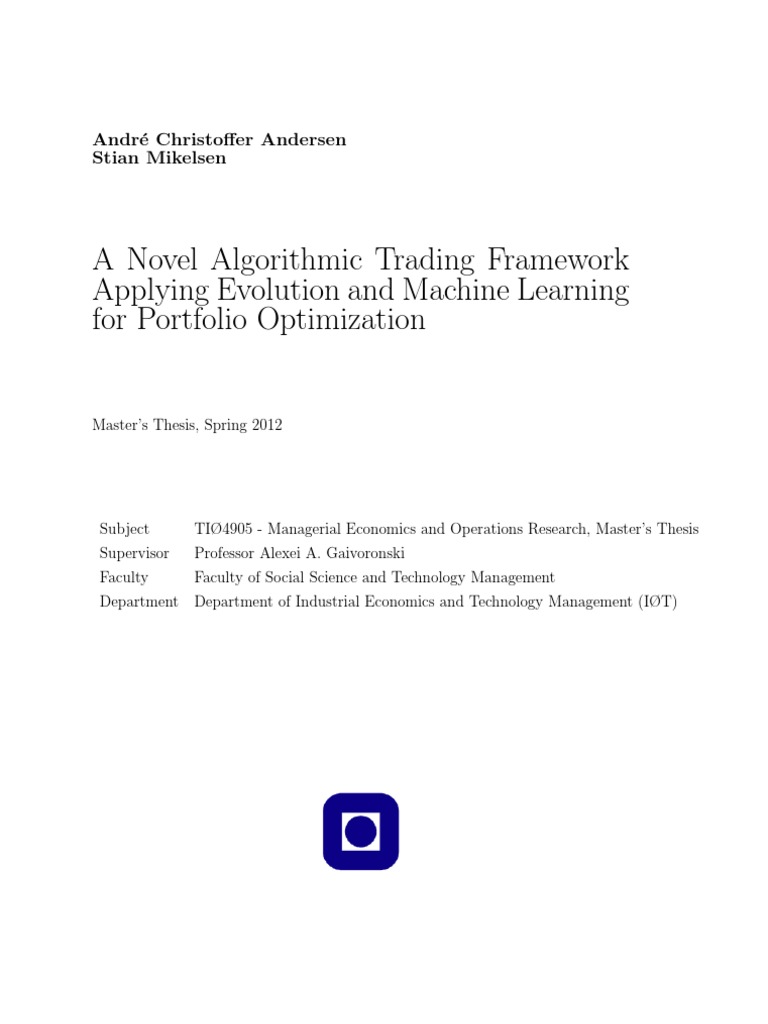 Algorithmic Trading with Machine Learning | PDF | Algorithmic Trading ...