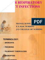 Lower Respiratory Tract Infections: Manali H Solanki F.Y.M.Sc - Nursing J G College of Nursing