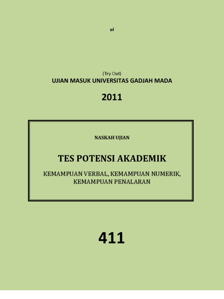 Tes Potensi 411 To Ugm Pdf
