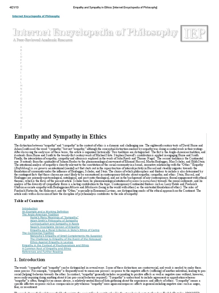 Empathy and Sympathy in Ethics | PDF | Sympathy | Empathy