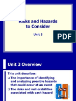 Risks and Hazards To Consider: Unit 3