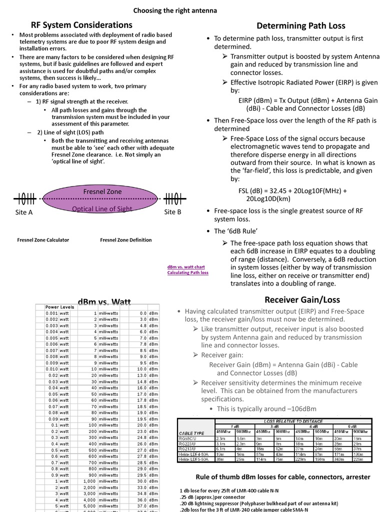 Understanding RF Path Loss Calculations | PDF | Science & Mathematics ...