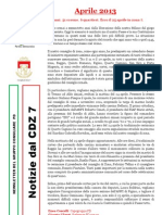 Newsletter di APRILE 2013 del Gruppo Consiliare PD di Zona 7-Milano