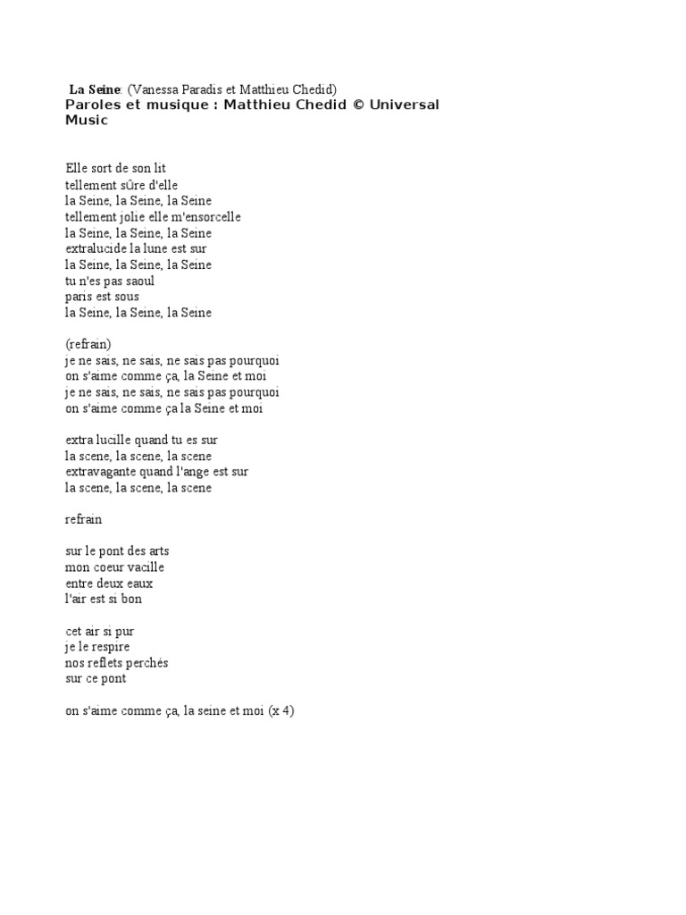 Parole de La Seine Loisirs Divertissement (Général)