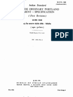 Grade Ordinary Portland Cement - Specification (: Indian Standard 43 Firs-T Revision)