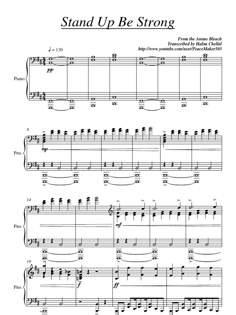 Stand Up Be Strong Sheet