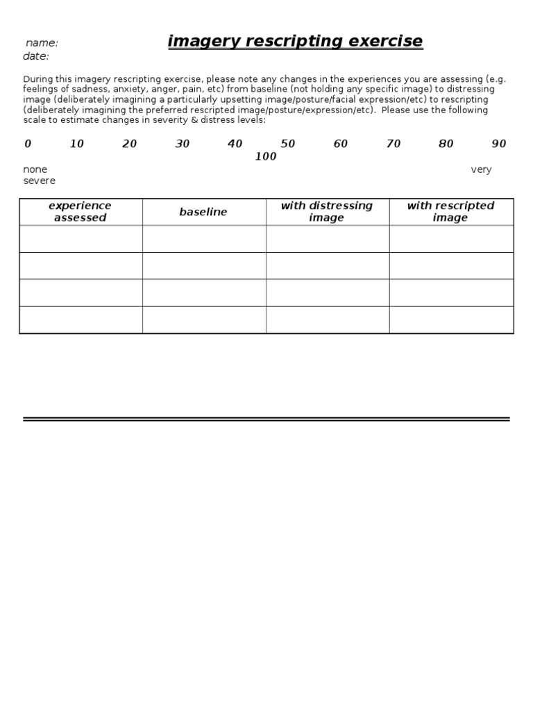 Imagery Rescripting Exercise Guide | PDF