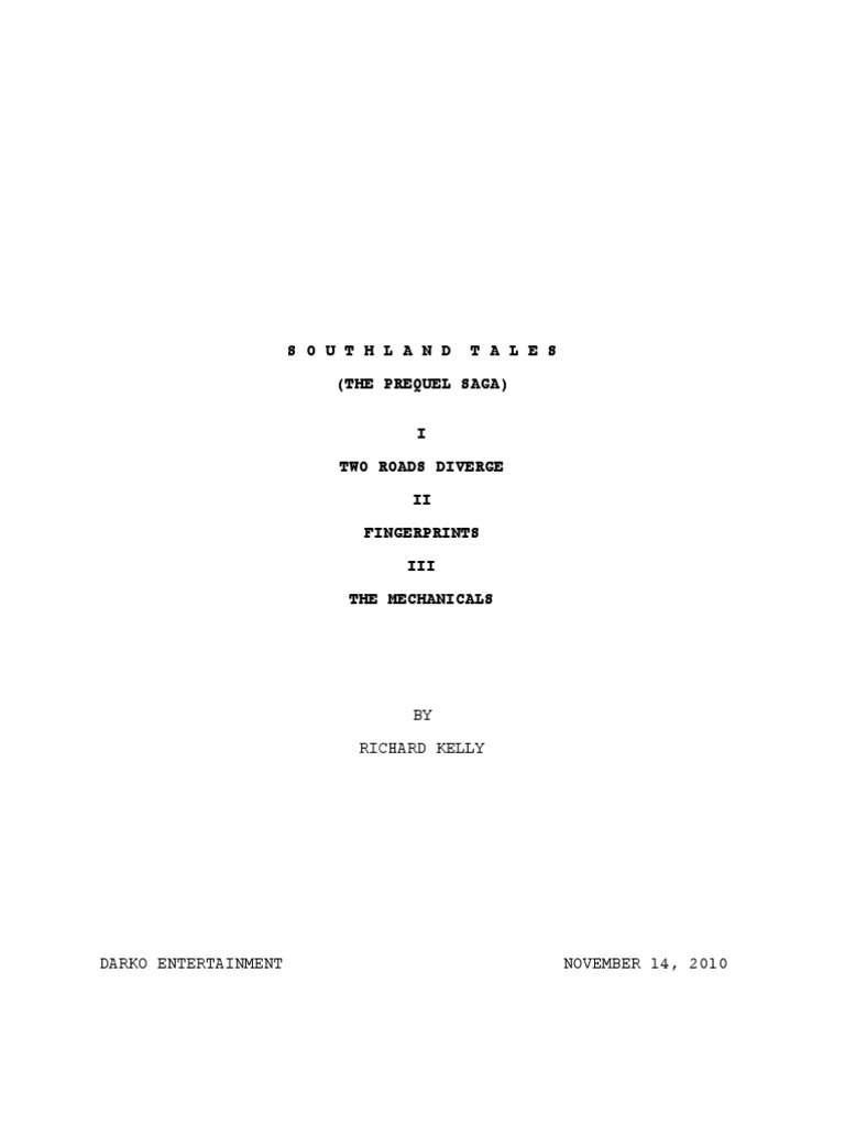 'Southland Tales' Prequel Script, by Richard Kelly | PDF | Nature
