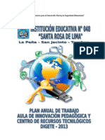 PLAN ANUAL DE TRABAJO DEL AULA DE INNOVACIÓN 2013