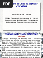 Aula Estimativa de Custo de Software COCOMO 20130611