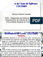 Aula Estimativa de Custo de Software COCOMO 20130611