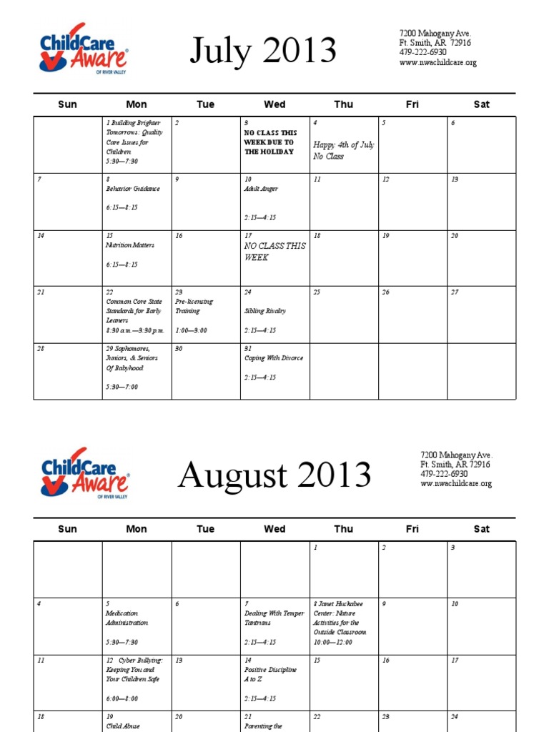July 2013 Calendar 2 | PDF