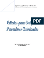 Criterios de Certificacion Proveedores Autorizados 2010