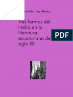 Tres Formas Del Insilio en La Literatura Ecuatoriana Del Siglo XX