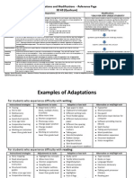 Adaptations and Modifications Reference Sheet - Staff
