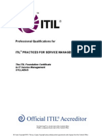 The ITIL Foundation Certificate Syllabus v5.5