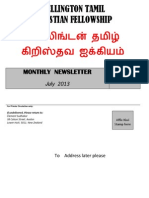 Wellington Tamil Christian Fellowship News - July 2013