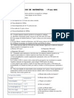 EXERCÍCIOS DE MATEMÁTICA - Numeros Inteiros Introdução