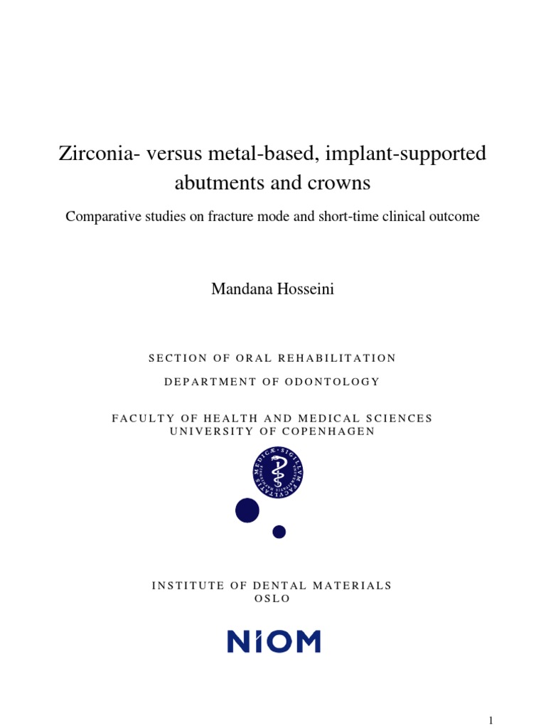 Zirconia Vs Metal PDF Dental Implant Zirconium Dioxide