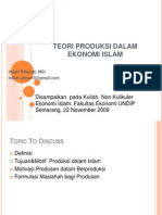 Teori Produksi Dalam Ekonomi Islam