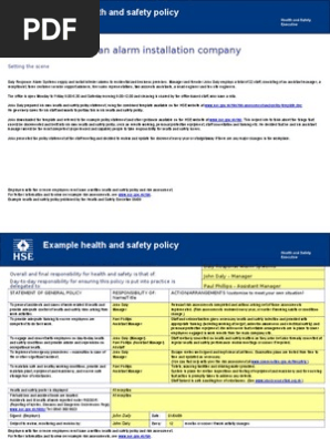 Health and Safety Policy Example