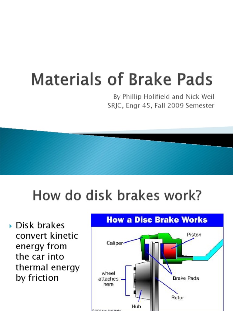 Materials of Brake Pads Brake Mechanical Engineering
