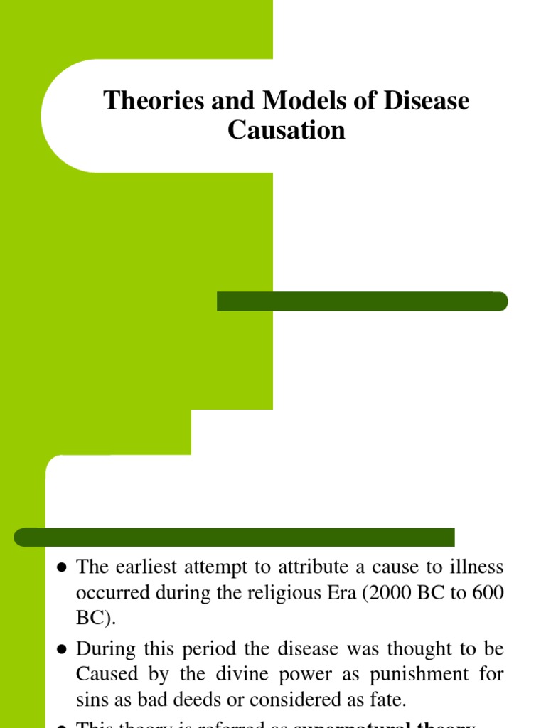 Theories and Models of Disease Causation Screening (Medicine