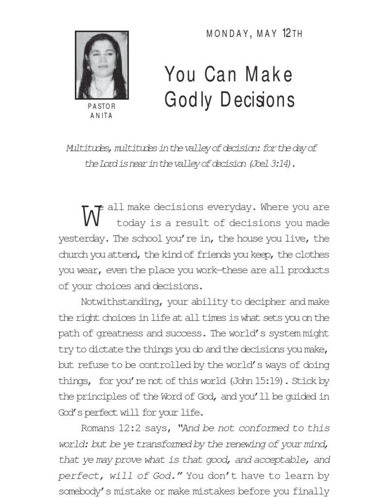 You Can Make Godly Decisions PDF | PDF | Self-Improvement