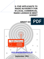 'News: Five Applicants To The Radio Authority For New Local Commercial Radio Licence in West Dorset' by Grant Goddard