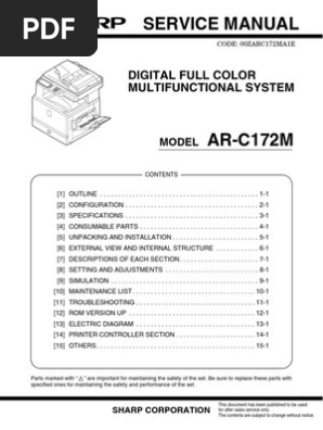 Sharp AR-C172M ServiceM EN PDF, PDF, Image Scanner