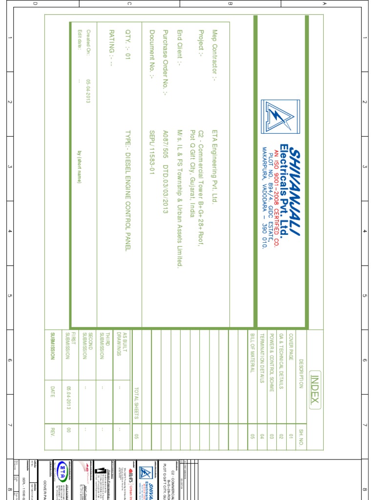 Diesel Engine Control Panel Drawing | PDF | Manufactured Goods