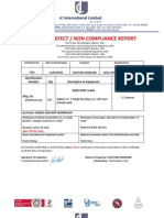 Defect / Non Compliance Report: International Limited